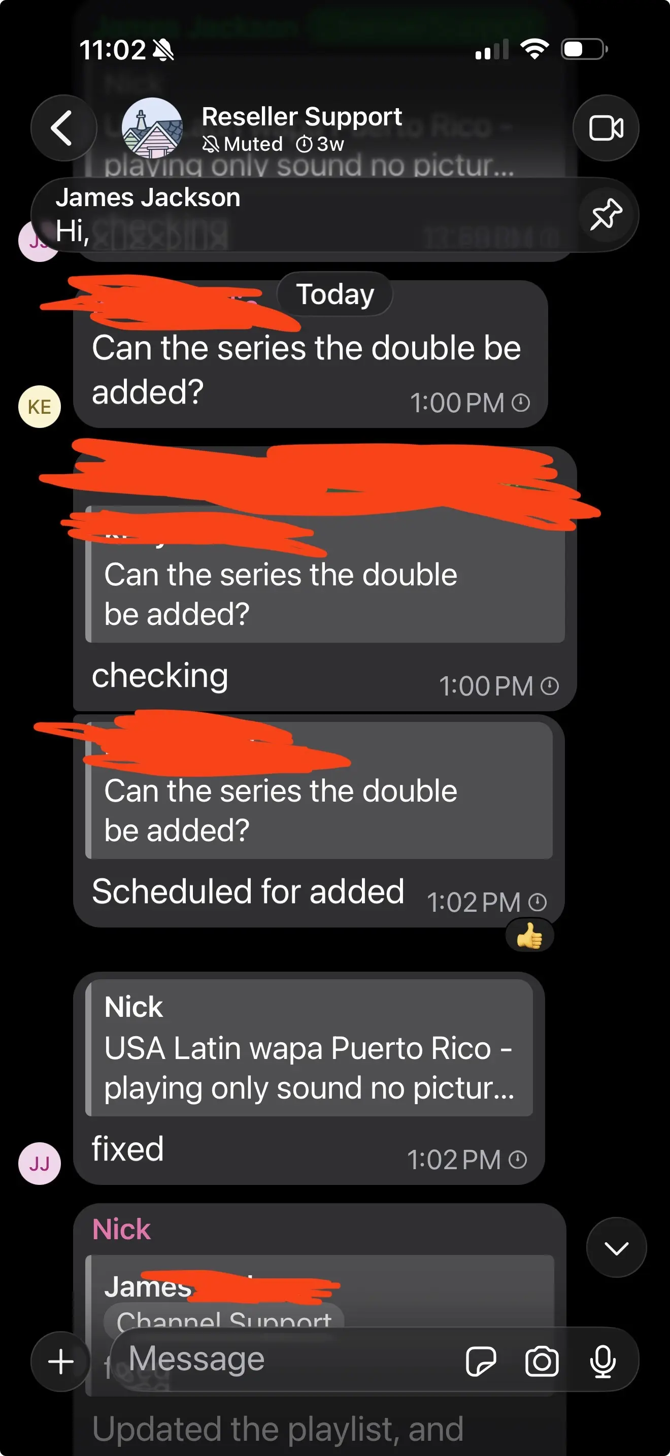 Resellers communicating with staff in the private Signal group